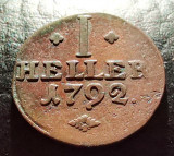 GERMANIA - HESSEN - KASSEL - 1 Heller 1792 - RAR stare foarte buna - cupru, Europa, Cupru (arama)