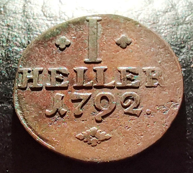 GERMANIA - HESSEN - KASSEL - 1 Heller 1792 - RAR stare foarte buna - cupru