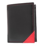 Cumpara ieftin Portofel pentru barbati, Caelum PT1372, piele naturala, Negru/Rosu