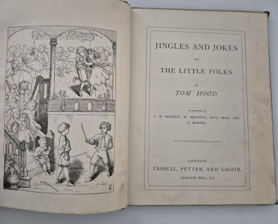 Carte veche 1865 Tom Hood Jingles and jokes for the little folks engleza foto