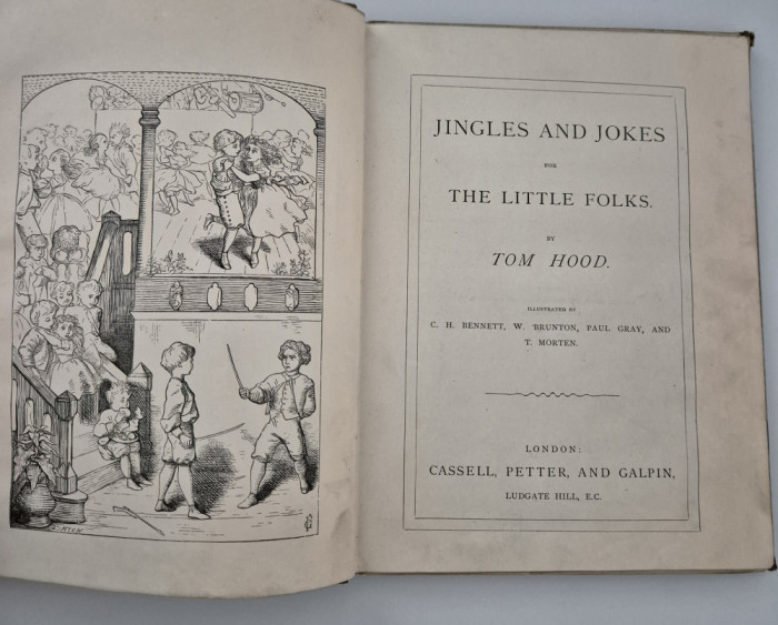 Carte veche 1865 Tom Hood Jingles and jokes for the little folks engleza