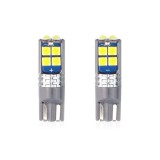 Set becuri auto cu LED CANBUS compatibil T10 W5W 10 SMD Alb 12 24V, destinat competitiilor auto sau off-road, Amio