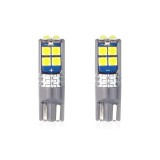 Cumpara ieftin Set becuri auto cu LED CANBUS compatibil T10 W5W 10 SMD Alb 12 24V, destinat competitiilor auto sau off-road, Amio