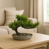Ghivec Decorativ cu Plantă Artificială Bonsai - Dimensiune 24x14x20cm, CMCLASS