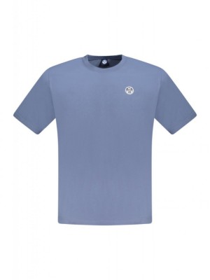 Tricou barbati, cu mini logo brodat, Regular fit, Albastru, S foto