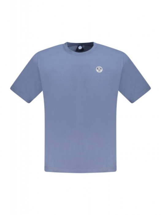 Tricou barbati, cu mini logo brodat, Regular fit, Albastru, S