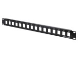Patch panel Keystone rack 19" neagră, 16 porturi