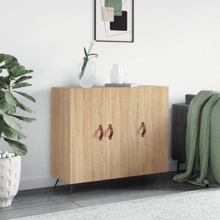 vidaXL Servantă, stejar sonoma, 90x34x80 cm, lemn compozit