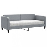 Cumpara ieftin Pat de zi cu saltea, gri deschis, 80x200 cm, textil