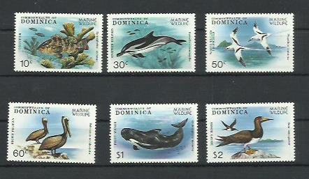 Dominica MNH 1979 - fauna salbatica balene pasari pesti - rar