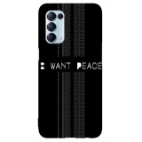 Husa compatibila cu Oppo A5 (2020) model I want peace, Silicon, TPU, Viceversa, Transparent, Carcasa