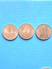 Lot Monede Rom&acirc;nia 1 leu anul 1992,1993,1994-Luciu de batere
