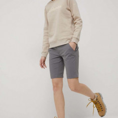 Columbia pantaloni scurți outdoor Saturday Trail femei, culoarea gri, uni, medium waist 1579881