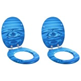 Cumpara ieftin Capacul de toaleta 2 pcs Picatura Albastra 44 x 38 cm