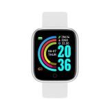 Cumpara ieftin Ceas Smartwatch Techstar&reg; Y68, 1.30 inch IPS, Bluetooth 4.0, Monitorizare Puls, Tensiune, Alerte Sedentarism, Hidratare, Alb