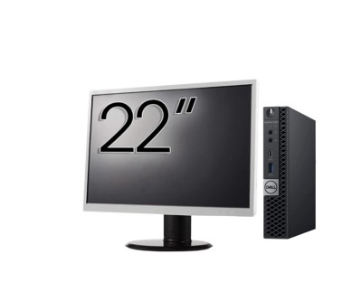 Pachet Calculator Second Hand DELL OptiPlex 5060 Mini PC, Intel Core i5-8500T 2.10-3.50GHz, 8GB DDR4, 256GB SSD + Monitor 22&amp;amp;quot; NewTechnology Media foto