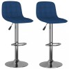 Scaune de bar, 2 buc., albastru, material textil