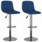 Scaune de bar, 2 buc., albastru, material textil