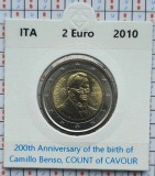 Italia 2 euro 2010 UNC - Count Cavour - km 328 - cartonas personalizat - D32501, Europa