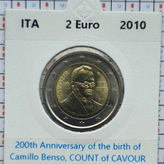 Italia 2 euro 2010 UNC - Count Cavour - km 328 - cartonas personalizat - D32501