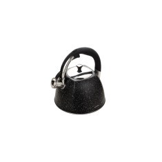 Fierbător tradițional cu fluier fabricat din inox acoperit de marmura, ceainic 2.8 litri, 21-24 cm, negru, Klausberg