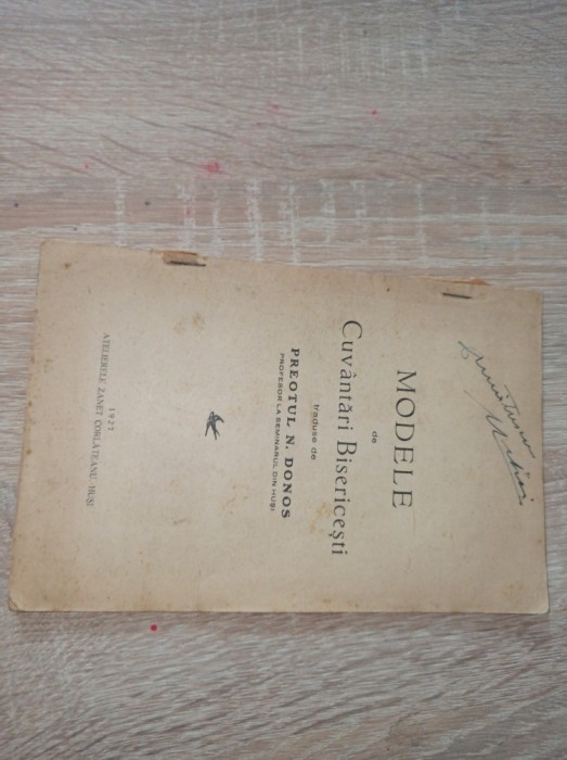 MODELE DE CUVANTARI BISERICESTI, 1927 - PREOT D. DONOS
