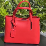 Geanta Rosie/Albastra din Piele Naturala de Dama, Curea de Umar, Made in Italy, 32x27,5x12cm, Negru, Rosu