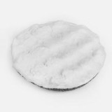 Pernă scaun rotundă din blană artificială, &Oslash;38 cm, Albă, CMCLASS