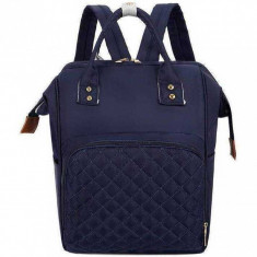 Rucsac multifunctional pentru mamici Bambinice Diamond, 30 L, impermeabil, captusit, bretele reglabile, Albastru Inchis