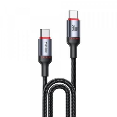 Cablu Date si Incarcare USB-C - USB-C Yesido CA181, 60W, 1.2m, Negru foto