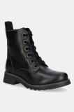 Fly London cizme de piele RAGI539FLY culoarea negru, cu toc plat, P144539003