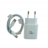 Cumpara ieftin Set incarcator retea cu port USB si USB de tip C , Beepower BC-4, PD20W, QC 3.0, cu cablu Tip C tata la Tip C tata , alb, Diversi Producatori