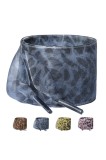 Șireturi din satin cu imprimeu leopard, lățime 4 cm pentru adidași &ndash; albastru marin 140 cm