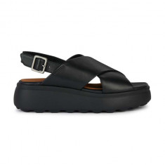 Geox sandale de piele D SPHERICA EC4.1 S femei, culoarea negru, cu platforma, D45D4A 00085 C9999