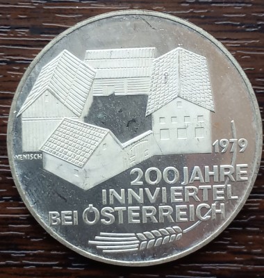 (A148) MONEDA DIN ARGINT AUSTRIA - 100 SCHILLING 1979, 200 ANI INNVIERTEL, PROOF foto