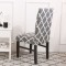 Husa universala pentru scaune clasice, model romb, culoare gri + alb