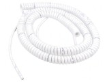 Cablu spiralat neecranat alb 0,8m-3,2m 2x0,15mm2 300V PUR