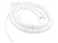 Cablu spiralat neecranat alb 0,8m-3,2m 2x0,15mm2 300V PUR
