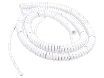 Cablu spiralat neecranat alb 0,8m-3,2m 2x0,15mm2 300V PUR foto