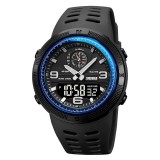 Ceas barbatesc de mana Skmei Sport Fashion Casual Digital Dual Display Multifunctional Negru Albastru