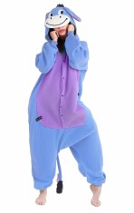 Pijama tip salopeta pentru adulti, model magar Eeyore din Winnie-the-Pooh, marime L - OUTLET