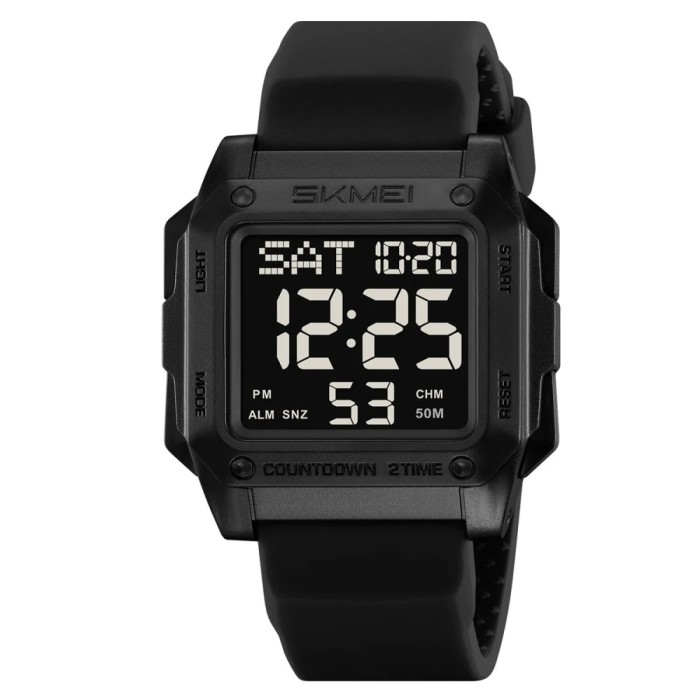 Ceas Digital Barbati SKMEI 2454 Negru , Functii Multiple, Design Army, Cronometru, Alarma, Rezistent la Apa 5ATM