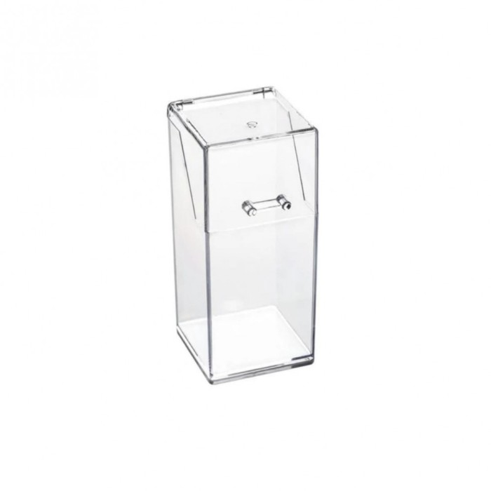 Organizator pentru pensule machiaj, transparent cu capac, 9x9x21,5 cm