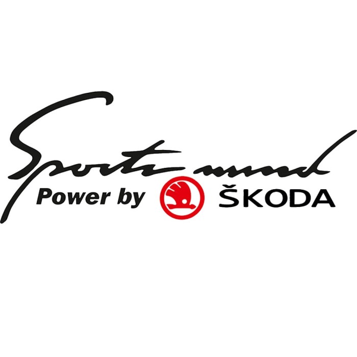 Sticker Auto Skoda Sport Mind , Autocolant Tuning cu Design Sportiv