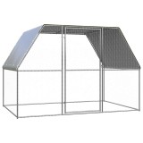 Cumpara ieftin Cotet pentru pui, argintiu si gri, 3x2x2 m, otel galvanizat