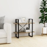 Gossi biblioteca cu 2 rafturi, 80x30x70 cm, lemn masiv de pin