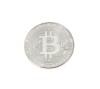 Moneda Suvenir Bitcoin Argintiu, 40mm - Colectie, Cadou, Bitcoin
