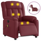 Cumpara ieftin Fotoliu de masaj electric rabatabil, rosu vin, piele ecologica