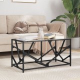 vidaXL Măsuță de cafea, blat din sticlă negră, 78,5x40x41 cm, oțel 845995