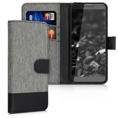 Husa pentru Alcatel 3 (2019) / 3L (2019), Textil, Gri, 48095.22 foto